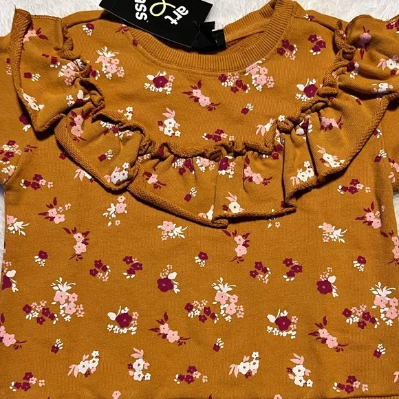 Art Class Gold with Flowers Crew Sweatshirt, NWT! - Picture 2 of 2